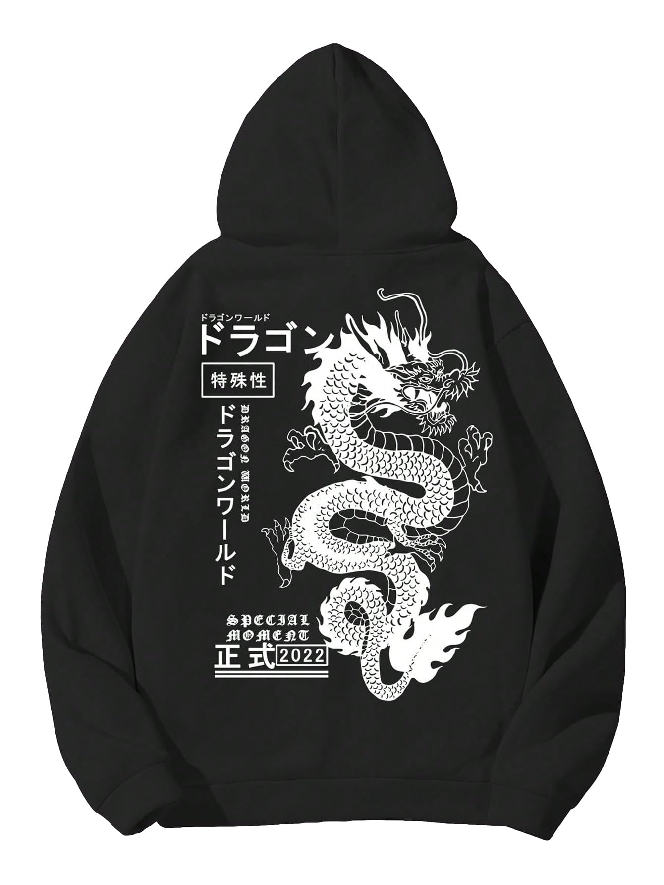 SHENHE Mens Hoodie Sweatshirt Graphic Letter Casual Long Sleeve Drawstring Pullover Oversized Sweatshirt Black M