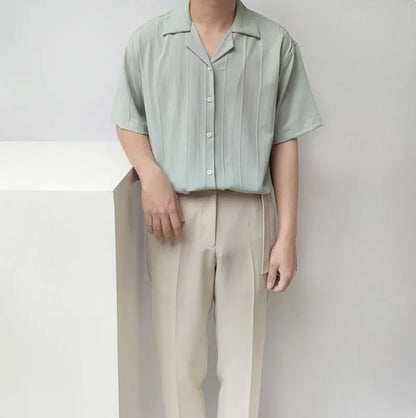Casual Niche Short Sleeve Loose Fit Shirt Shirt